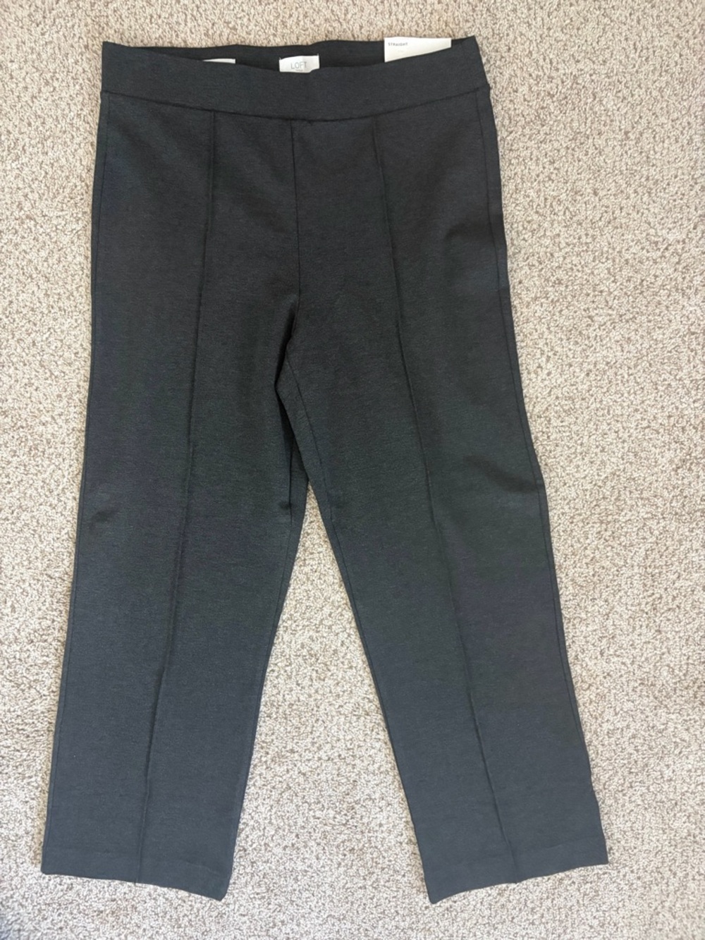 LOFT women’s high rise straight Black Pull-On Pants size L